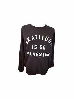 Spiritual Gangster "Gratitude Is So Gangster" Black Crewneck Sweatshirt Sz Small
